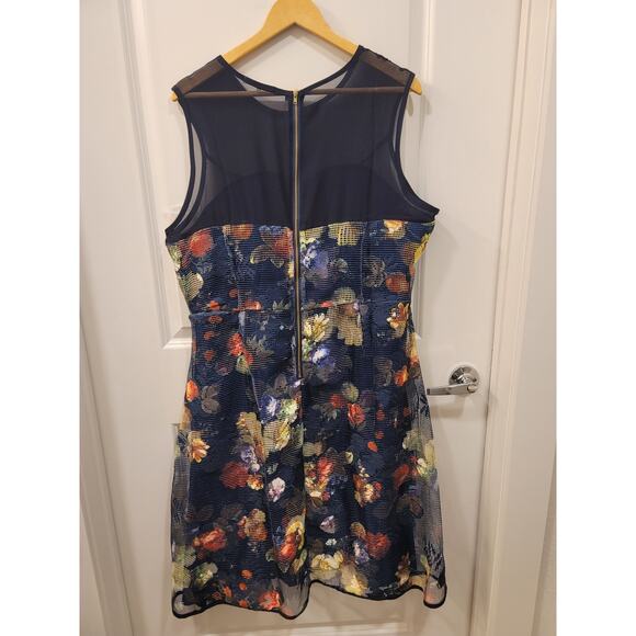 Standards & Practices Angel Floral Mesh Chiffon A-line Zip Back Dress - Picture 3 of 8